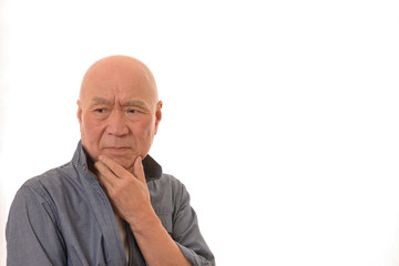シニアの悩んだ顔