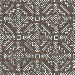 Boho ethnic ornament tribal art print. Seamless pattern, hand drawn. Vector illustration.