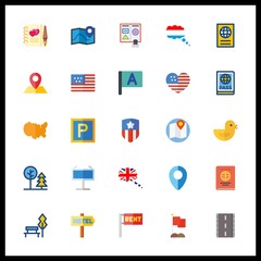 25 country icon. Vector illustration country set. united states and guests book icons for country works