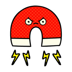 comic book style cartoon magnet