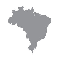 Obraz premium Brazil map gray