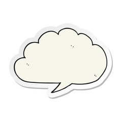 sticker of a carton cloud speech bubble