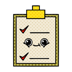 comic book style cartoon check list