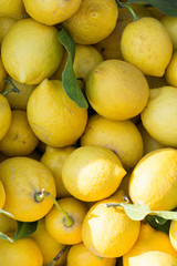 As shot fresh lemon photo at market place