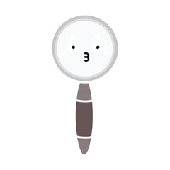 flat color retro cartoon magnifying glass