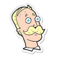 sticker of a cartoon man with mustache