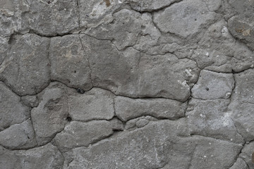 old obsolete cracked cement wall background texture