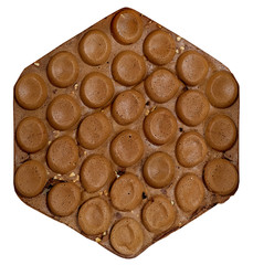 Hong Kong chocolate waffle isolated on a white background.