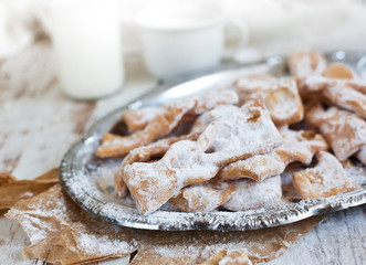 Angel Wings  with powdered sugar