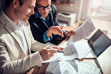 Layers reviewing rental agreement