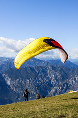 paragliding in mountains