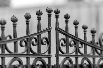 Wrought-iron fences, decorations