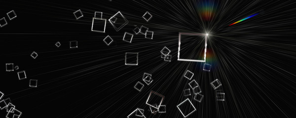 Obraz premium Futuristic square panorama background design illustration with light