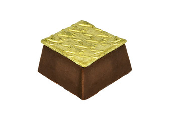 Chocolate sweets on a white background