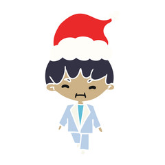christmas cartoon of kawaii boy