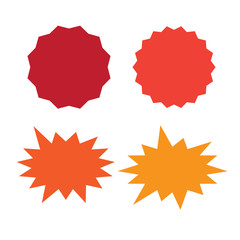 Set of vector starburst, sunburst badges. Starburst isolated icons set