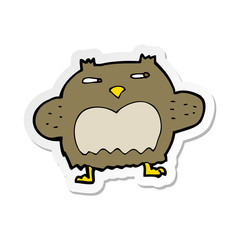 sticker of a cartoon suspicious owl