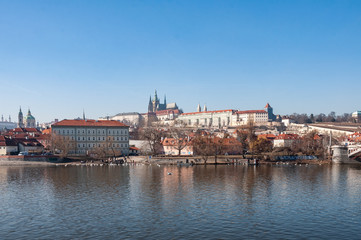 Fototapeta na wymiar Panorama view of Prague. Prague Castle and Hradcany.