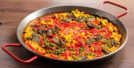 Paella valenciana de verduras