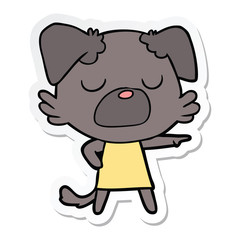 sticker of a cartoon dog