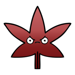 gradient shaded cartoon autumnal leaf