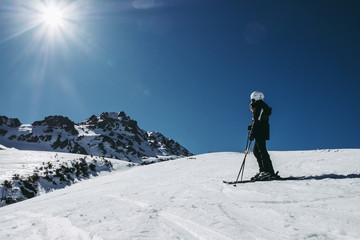 Woman skiing