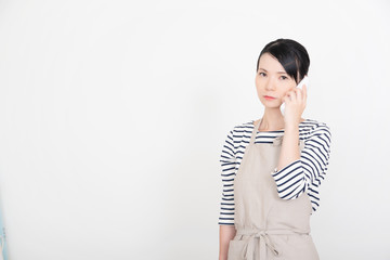 Obraz premium エプロンの女性
