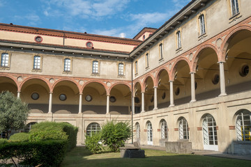 Fototapeta na wymiar Cloister of San Vittore monastery in Milan