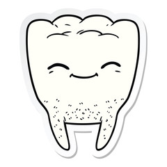 sticker of a cartoon tooth