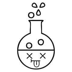 line drawing cartoon test tube