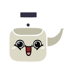 Fototapeta premium flat color retro cartoon kettle