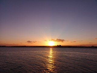 sunset on sea