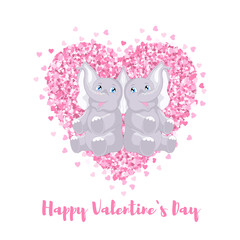 Two valentines elephants