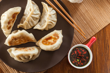 Japanese dumplings - Gyoza with pork meat and vegetables