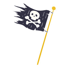 cartoon doodle of a pirates flag