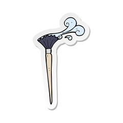 sticker of a cartoon artists brush