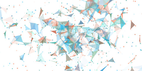 Triangle flow dots lines explosion shards of glass