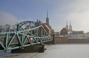 Old bridge in the city, Poland, Wroclaw