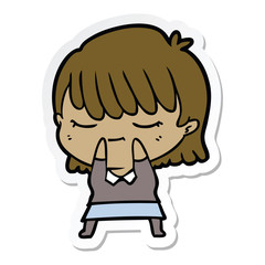 sticker of a cartoon woman