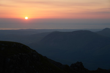 Sunset over Ennerdale In the English Lake District, UK.