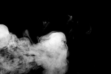 white smoke isolated on black background, abstract powder, water spray, Add smoke effect	