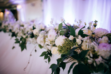 Decorated with fresh flowers wedding reception