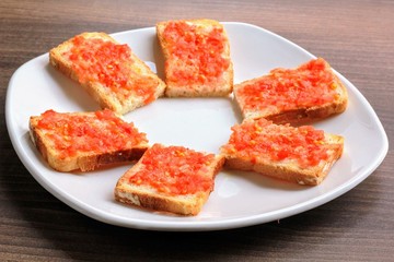 Tosta Pan tomate tumaca y aceite