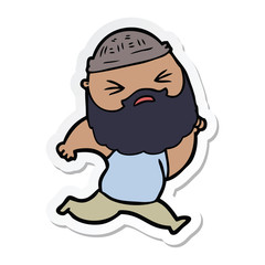 sticker of a cartoon man with beard