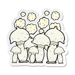 sticker of a cartoon mushrooms
