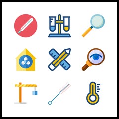 9 tool icon. Vector illustration tool set. utensils and winch icons for tool works