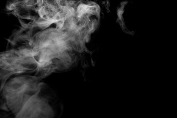 white smoke isolated on black background, abstract powder, water spray, Add smoke effect	