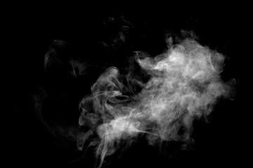white smoke isolated on black background, abstract powder, water spray, Add smoke effect	