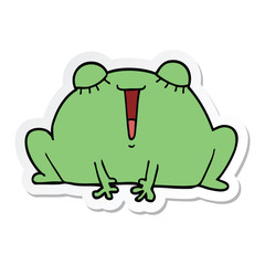 sticker of a cute cartoon frog