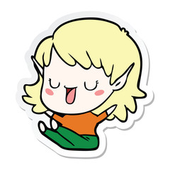sticker of a cartoon elf girl